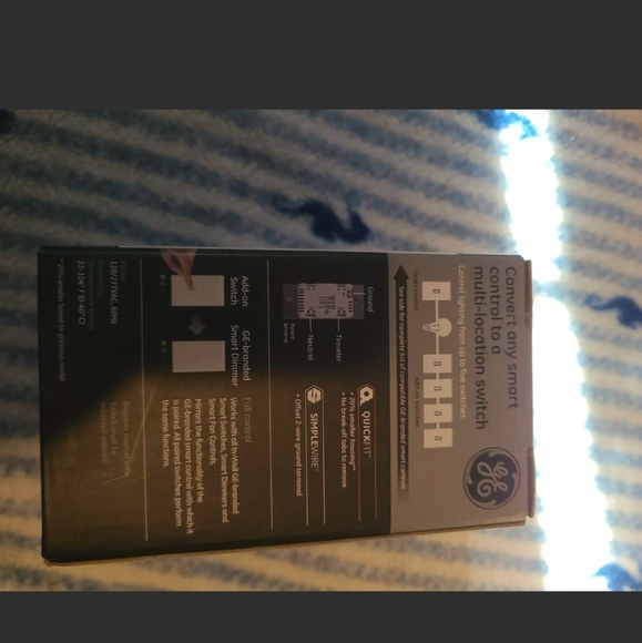 GE Enbrighten Add-On Switch With QuickFit And SimpleWire, Toggle, White - NEW - Picture 3 of 4